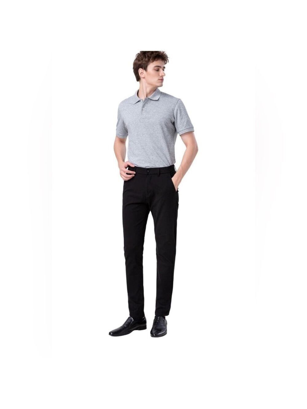 New Men’s Black Tapered Chino Slim Fit Khaki Pants